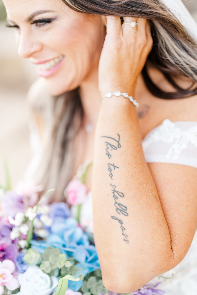 Tattooed plus size bride
